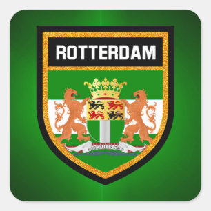 Rotterdam-Flagge Quadratischer Aufkleber