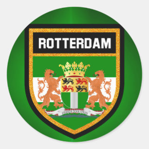 Rotterdam-Flagge Runder Aufkleber
