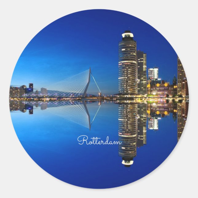 Rotterdam, Landschaftsbild Runder Aufkleber (Vorderseite)