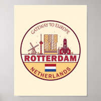 Rotterdam Niederlande Skyline Emblem