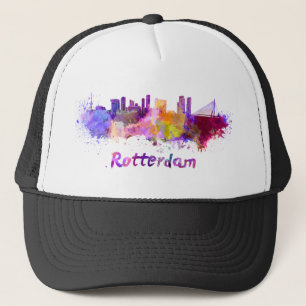 Rotterdam skyline im Watercolor Truckerkappe