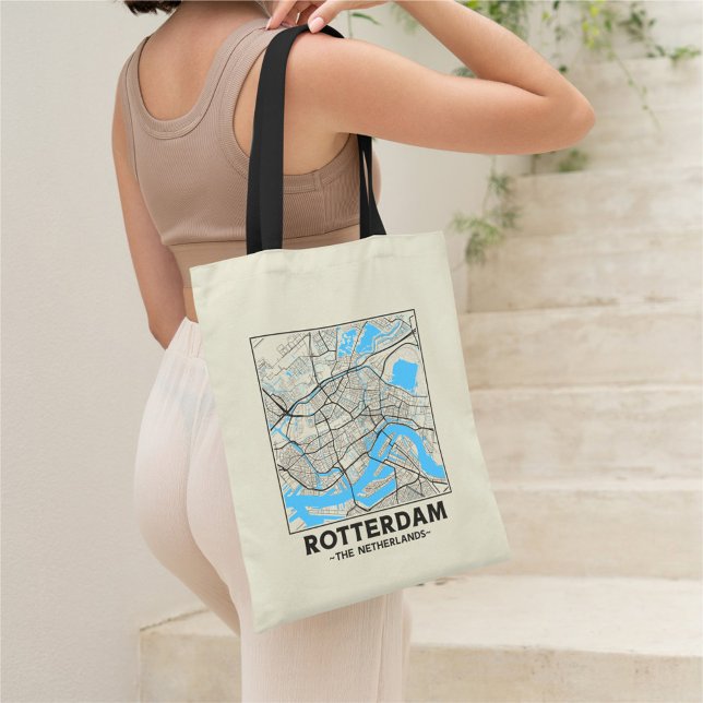 Rotterdam, The Netherlands, City Map Tote Bag (Créateur téléchargé)