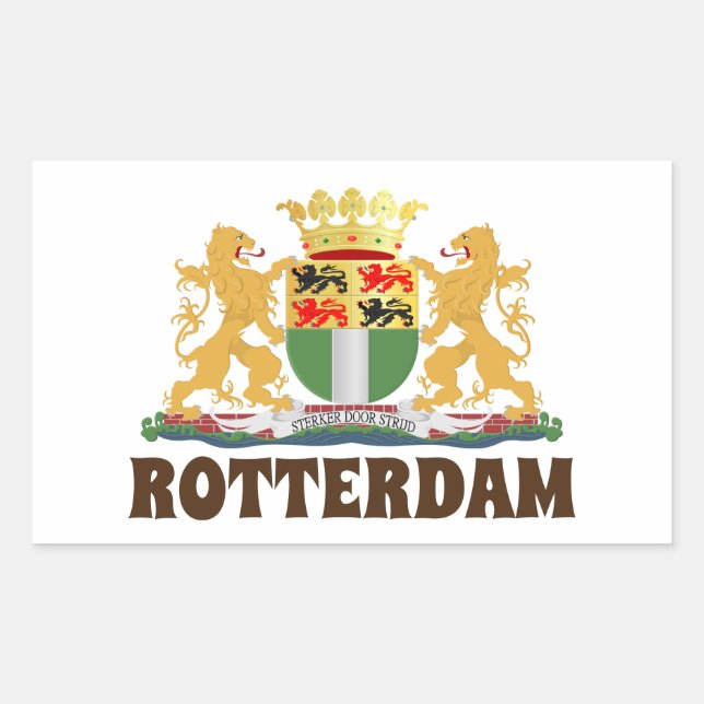 Rotterdam Wappen, Niederlande Rechteckiger Aufkleber (Vorderseite)