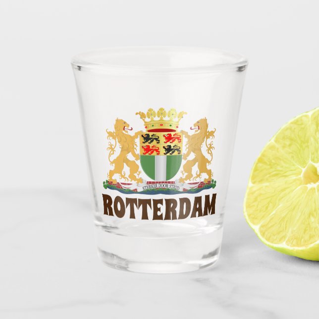 Rotterdam Wappen, Niederlande Schnapsglas (Vorderseite)