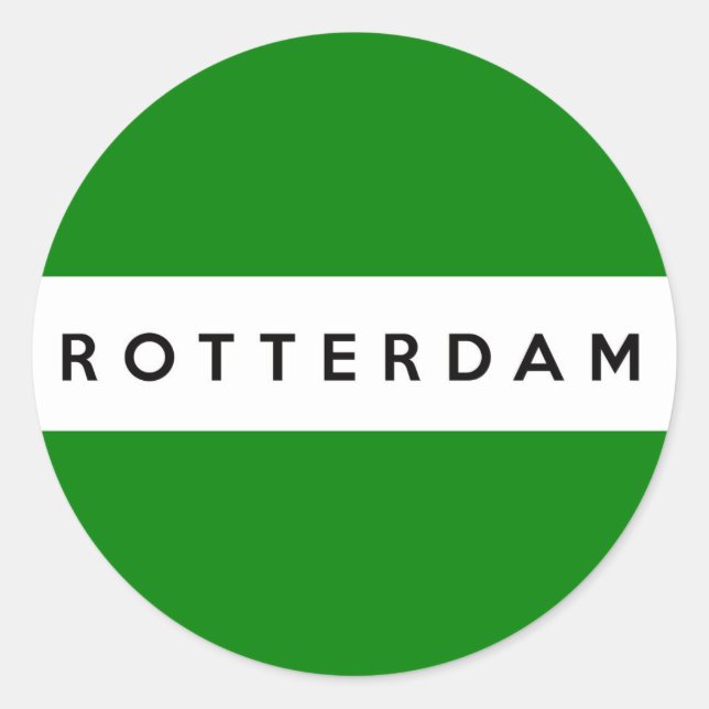 Rotterdamer Stadtflagge - Symbol für die Niederlan Runder Aufkleber (Vorderseite)