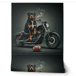 Rottie auf einem Bike Tapete