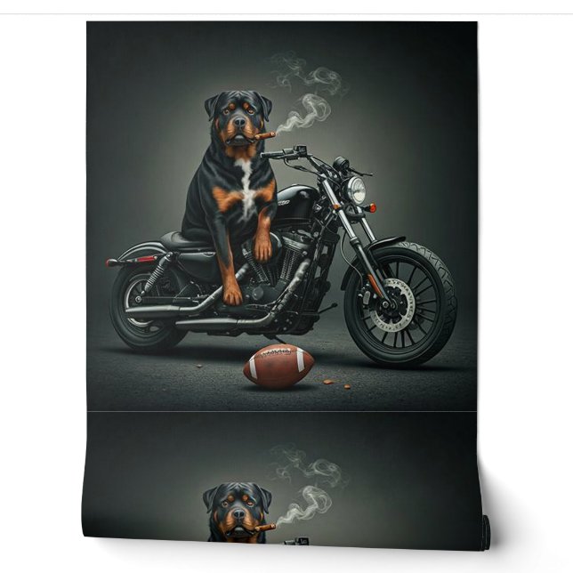 Rottie auf einem Bike Tapete (Abrollen)