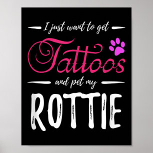 Rottie-Hundliebhaber-Tattoo Lustiger Rottweiler-Hu Poster