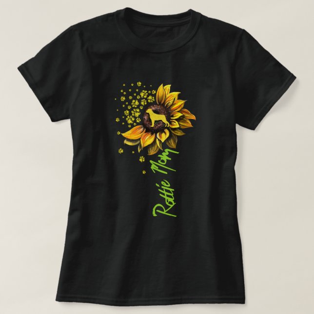 Rottie Mama Sonnenblume Rottweiler gibt Dog Mama M T-Shirt (Design vorne)