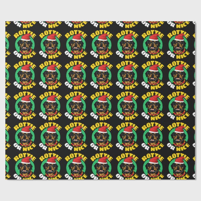 Rottie oder nettes Rottweiler Weihnachten Geschenkpapier (Flach)