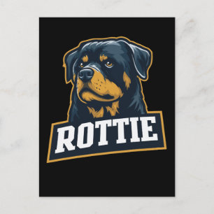 Rottie – Starkes Rottweiler Portrait Postkarte