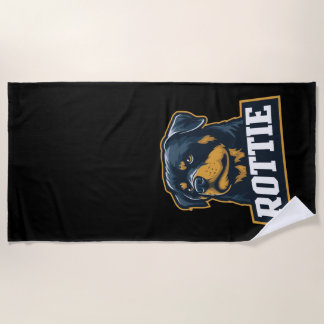Rottie – Starkes Rottweiler Portrait Strandtuch