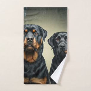 Rottie und sein Babe Handtuch