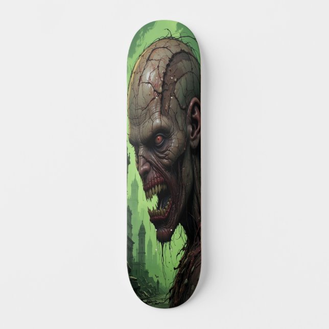 Rotting Zombie Face - Horror Skateboard (Vorderseite)