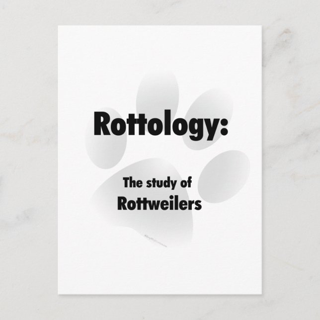Rottology; Study of Rottweilers, Rottweiler, Rott Postkarte (Vorderseite)