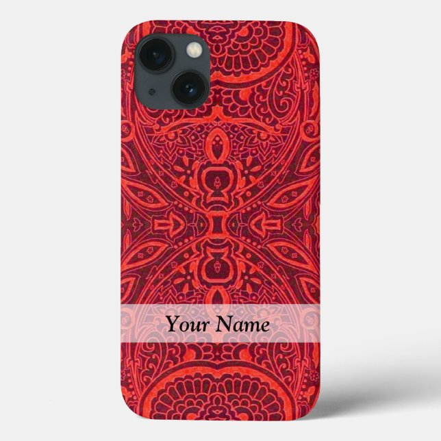 Rottribal-Damastmuster Case-Mate iPhone Hülle (Rückseite)