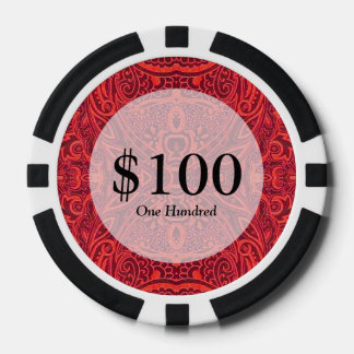 Rottribal-Damastmuster Pokerchips