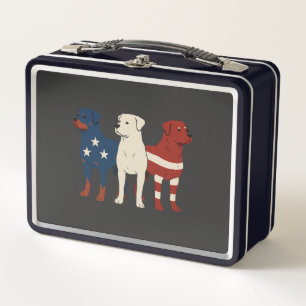 Rottweiler 4. Juli Hunde Liebhaber Männer USA-Flag Metall Brotdose