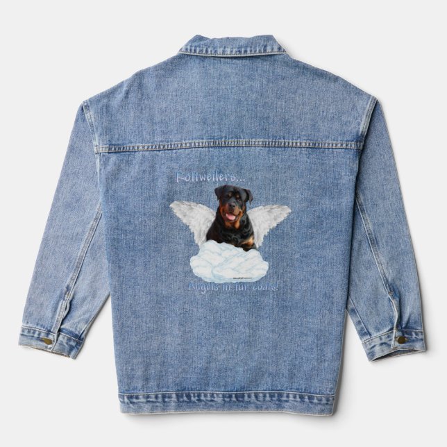 Rottweiler Angel Jeansjacke (Rückseite)