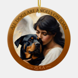 Rottweiler Angel Personalisiert Memorial Keramik Ornament