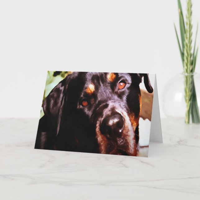 Rottweiler Artistic Pet Portait Karte (Vorderseite)