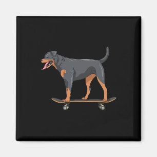 Rottweiler auf Skateboard Süßer Skater-Hund Welpen Magnet
