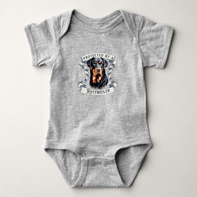 Rottweiler Baby Bodysuit Strampler (Vorderseite)