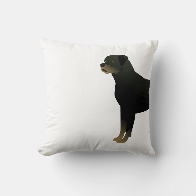 Rottweiler Basic Hund Rasse Illustration Silhouett Kissen (Vorderseite)