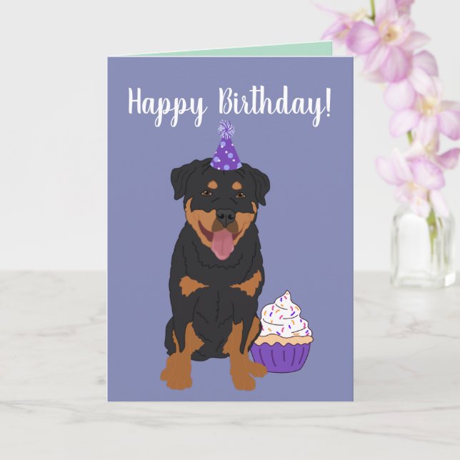 Rottweiler Birthday Karte (Orchidee)