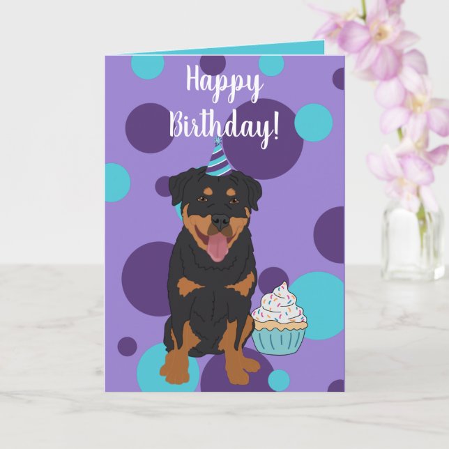 Rottweiler Birthday Karte (Orchidee)