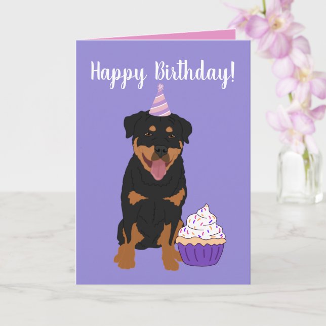 Rottweiler Birthday Karte (Orchidee)