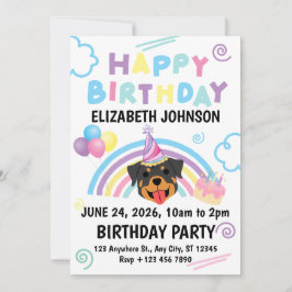 Rottweiler Birthday Party Invitation White Einladung