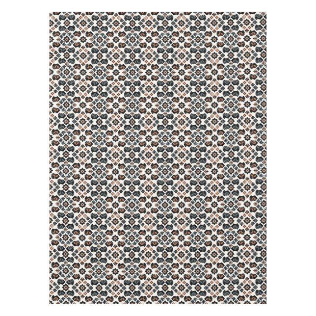 Rottweiler-Blumen geometrisches Muster Tischdecke (Vorderseite)