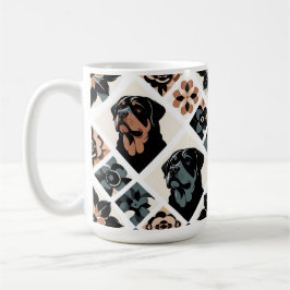 Rottweiler Blumengeometrisches Muster Kaffeetasse