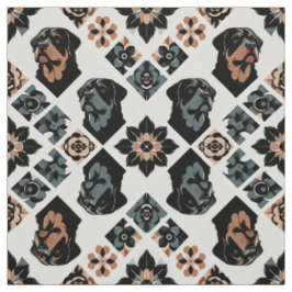 Rottweiler Blumengeometrisches Muster Stoff