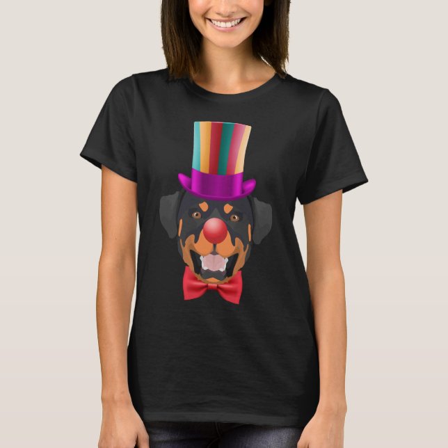 Rottweiler Carnival Clown T-Shirt (Vorderseite)