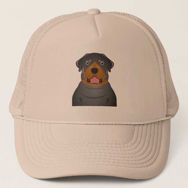 Rottweiler-Cartoon Truckerkappe (Vorderseite)