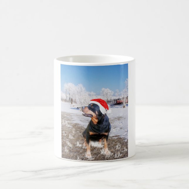 Rottweiler Casquette de Noël Café Mug 11 oz (Centre)