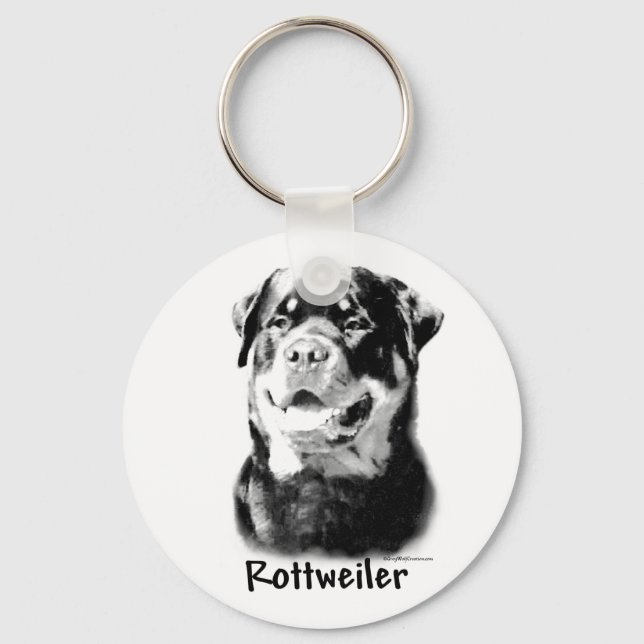 Rottweiler Charcoal Schlüsselanhänger (Vorderseite)