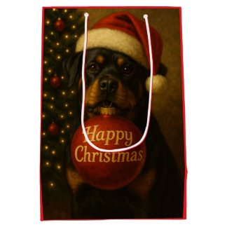 Rottweiler Christmas gift bag  Mittlere Geschenktüte