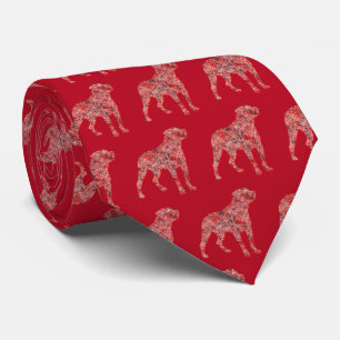 Rottweiler Christmas Hund Silhouette Red Neck Krawatte