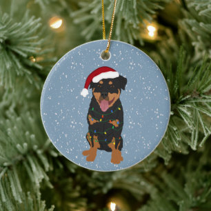 Rottweiler Christmas Keramik Ornament
