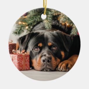 Rottweiler Christmas Keramik Ornament