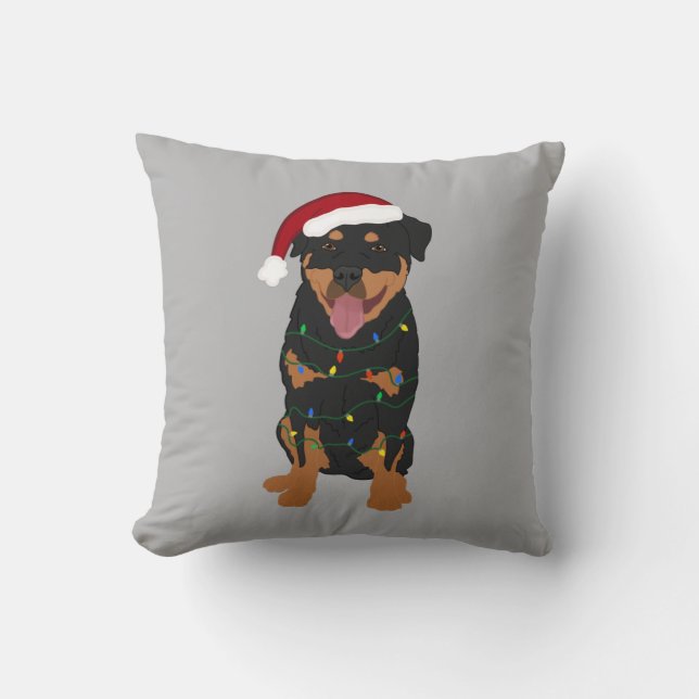 Rottweiler Christmas Kissen (Vorderseite)