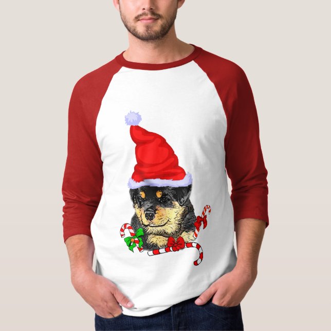 Rottweiler Christmas Merry T-Shirt (Vorderseite)