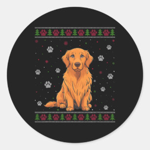 Rottweiler Christmas Sweater Xmas Haustier Hund L Runder Aufkleber