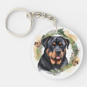 Rottweiler Christmas Wreath Festive Pup