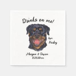 Rottweiler Cocktail Napkin Serviette