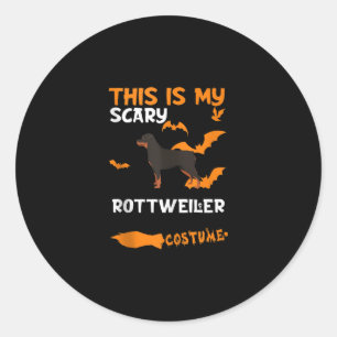 Rottweiler Costume Halloween Beängstigender Hundet Runder Aufkleber