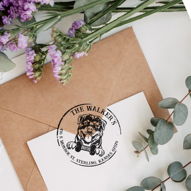 Rottweiler Custom Family Rücksendeadresse Gummistempel (Von Creator hochgeladen)